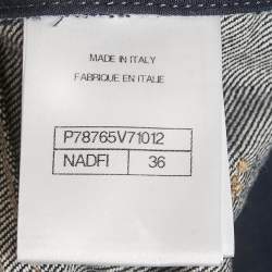 مملوكة مسبقًا بنطلون جينز بقصة ساق مستقيمة دنيم أزرق كحلي من شانيل مقاس صغير خصر 30 بوصة