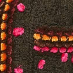 مملوكة مسبقًا طقم جاكيت وبنطلون شانيل فينتدج بني بملمس مغاير أمامي مفتوح مقاس متوسط