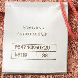 Pre Owned Chanel Pink Sequin Embellished Lurex Knit Skirt Set M