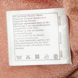 Pre Owned Chanel Pink Sequin Embellished Lurex Knit Skirt Set M