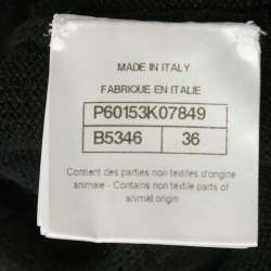 Pre Owned Chanel Black/Gold Metallic Coated Leather Cardigan S