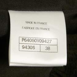 Pre Owned تنورة شانيل حرير أسود مجعد غير متماثل قصير مقاس متوسط