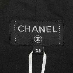 Pre Owned تنورة شانيل حرير أسود مجعد غير متماثل قصير مقاس متوسط