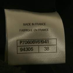 Pre Owned بنطلون شانيل أسود تريم حرير وتويد مقاس متوسط