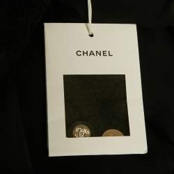 مملوكة مسبقًا Chanel Black Tweed Overlay Short Sleeve Jacket M