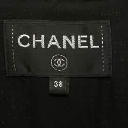 مملوكة مسبقًا Chanel Black Tweed Overlay Short Sleeve Jacket M