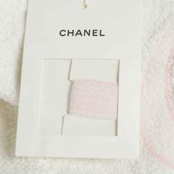 Pre Owned Chanel White Logo Intarsia Terry Crop Top M