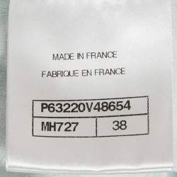 Pre Owned Chanel Blue Tweed Collared Mini Dress M