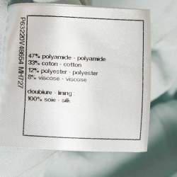 Pre Owned Chanel Blue Tweed Collared Mini Dress M