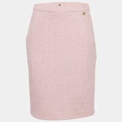 مملوكة مسبقًا Chanel Pink Tweed Straight Mini Skirt M