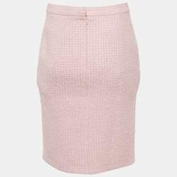 مملوكة مسبقًا Chanel Pink Tweed Straight Mini Skirt M