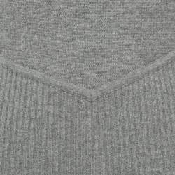 Pre Owned Chanel Grey Wool & Cashmere Midi Dress M