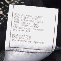 Pre Owned Chanel Emblem Coat Black Tweed FR 40