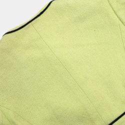 Pre Owned Chanel Single Breasted Collarless Jacket Light Green FR 36