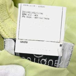 Pre Owned Chanel Single Breasted Collarless Jacket Light Green FR 36