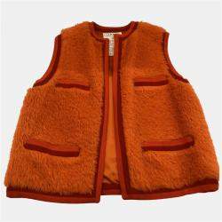 Pre Owned سترة شانييل فرو أحمر مقاس 34 فرانسي