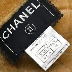Pre Owned Chanel Single Breasted Coat Brown 04A M