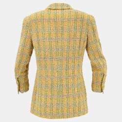 مملوكة مسبقًا جاكيت شانيل بزر واحد أصفر 94A مقاس 42