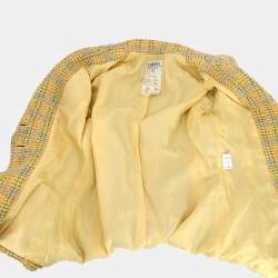 مملوكة مسبقًا جاكيت شانيل بزر واحد أصفر 94A مقاس 42