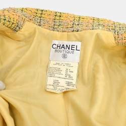 مملوكة مسبقًا جاكيت شانيل بزر واحد أصفر 94A مقاس 42