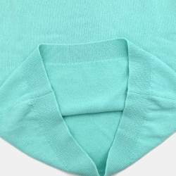 Pre Owned توب شانيلا كارديغان بأكمام قصيرة لون أخضر فاتح