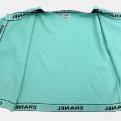 Pre Owned توب شانيلا كارديغان بأكمام قصيرة لون أخضر فاتح