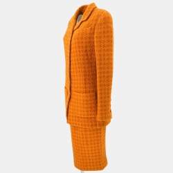 مملوكة مسبقًا Chanel Setup Suit Jacket Skirt Orange 95A #38