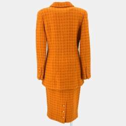 مملوكة مسبقًا Chanel Setup Suit Jacket Skirt Orange 95A #38