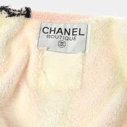 مملوكة مسبقًا Chanel #38 Bathrobe Style Icon Coat Gown Pink Black 100% Cotton
