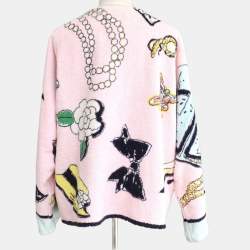 مملوكة مسبقًا Chanel #38 Bathrobe Style Icon Coat Gown Pink Black 100% Cotton