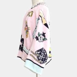 مملوكة مسبقًا Chanel #38 Bathrobe Style Icon Coat Gown Pink Black 100% Cotton