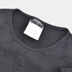 مملوكة مسبقًا تي شيرت شانيل ياقة مستديرة أكمام قصيرة مقاس 40 أسود