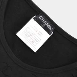 مملوكة مسبقًا تي شيرت شانيل ياقة مستديرة أكمام قصيرة مقاس 40 أسود