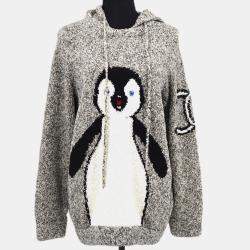 مملوكة مسبقًا Chanel 07A #42 Penguin-motif Knitted Hoodie Gray