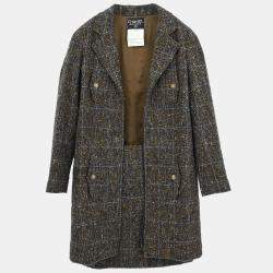 Pre Owned Chanel Setup Suit Jacket Skirt Brown 94A #38