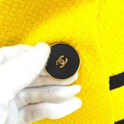 مملوكة مسبقًا جاكيت شانيل بأكمام طويلة أسود وأصفر #42