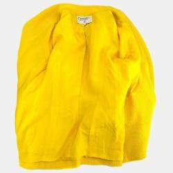 مملوكة مسبقًا جاكيت شانيل بأكمام طويلة أسود وأصفر #42