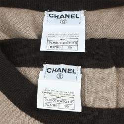 مملوكة مسبقًا Chanel Ensemble Cardigan Short Sleeve Top Beige 96A #36