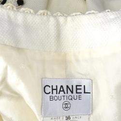 Pre Owned Chanel Collarless Jacket White F 36