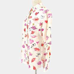 مملوكة مسبقًا Chanel Lips Blouse Shirt White F 38