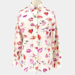 مملوكة مسبقًا Chanel Lips Blouse Shirt White F 38
