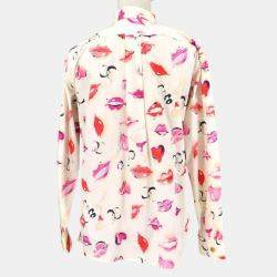 مملوكة مسبقًا Chanel Lips Blouse Shirt White F 38