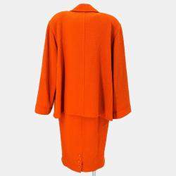 Pre Owned Chanel Setup Suit Jacket Dress Orange Size M