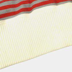 مملوكة مسبقًا سويت شيرت شانيل مداموزيل بأكمام طويلة قطني أبيض أحمر مقاس 38