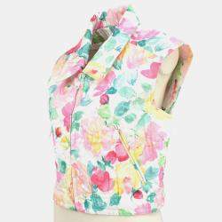 مملوكة مسبقًا قميص شانيل 03272 بدون أكمام بسحاب بنمط الأزهار أبيض وردي رقم 38