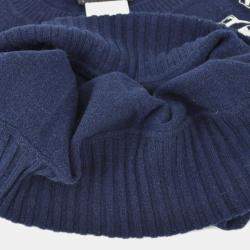 مملوكة مسبقًا توب شانيل P44570K04639 #34 كم طويل ياقة مستديرة نيلي