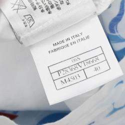 Pre Owned قميص شانيل سبورتس لاين بأكمام قصيرة بلوزة توب أبيض IT مقاس 40