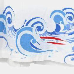 Pre Owned قميص شانيل سبورتس لاين بأكمام قصيرة بلو�زة توب أبيض IT مقاس 40