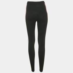 مملوكة مسبقًا بنطلون شانيل ليغينغ مضلع بحافة مزخرفة لون أسود مقاس وسط (ميديم)