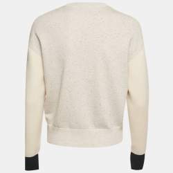 مملوكة مسبقًا Chanel Beige Logo Intarsia Lurex Knit Sweatshirt S